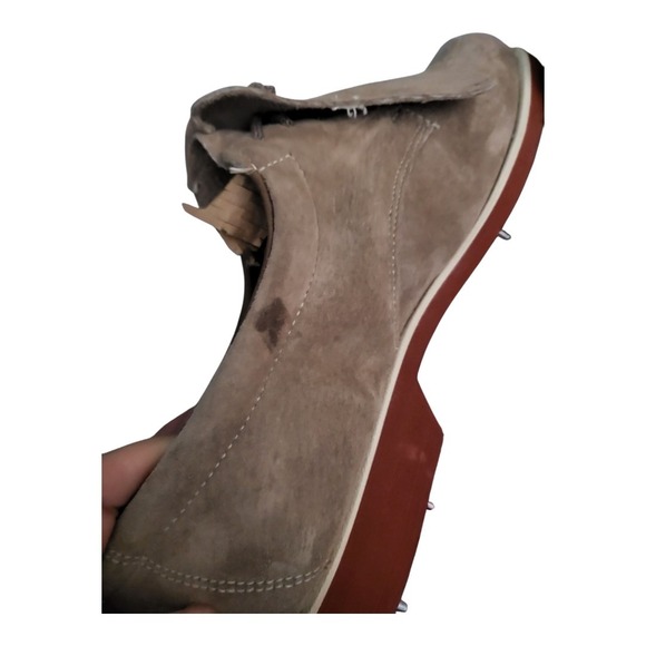 Vintage Hush Puppies Golf Shoes Womens 8 Tan Suede Golf Cleats - Picture 7 of 10